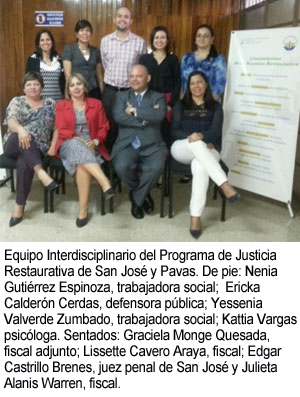 Equipo Interdisciplinario del Programa de Justicia Restaurativa de San José y Pavas