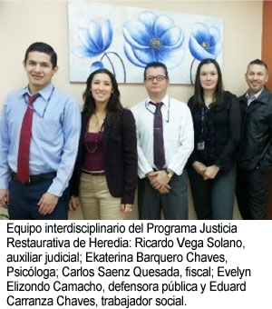 Equipo interdisciplinario del Programa Justicia Restaurativa de Heredia